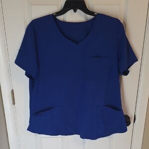 Women's Blue V-Neck Top